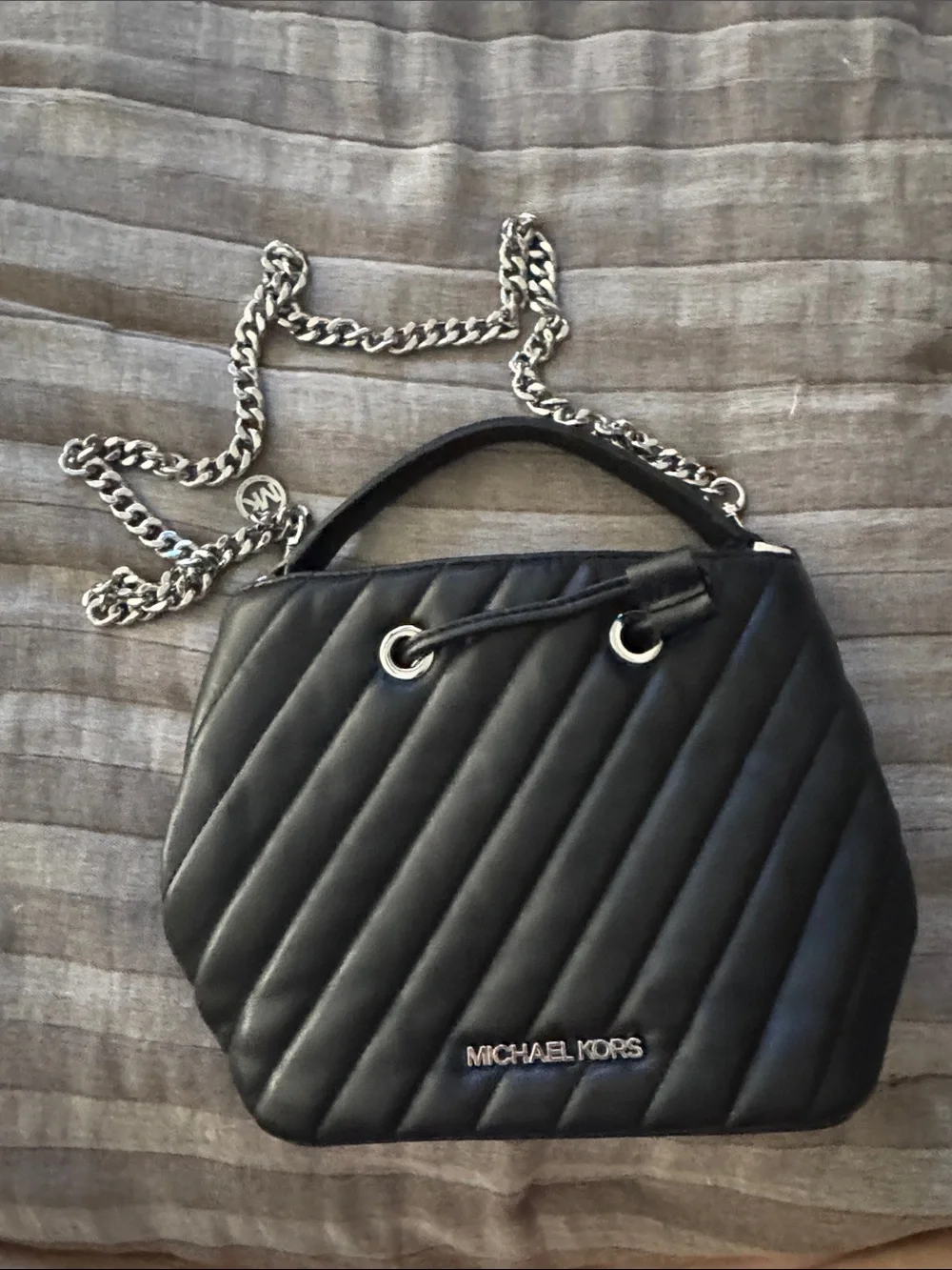 Michael Kors Black Quilted Leather Chain-Handle Shoulder Bag